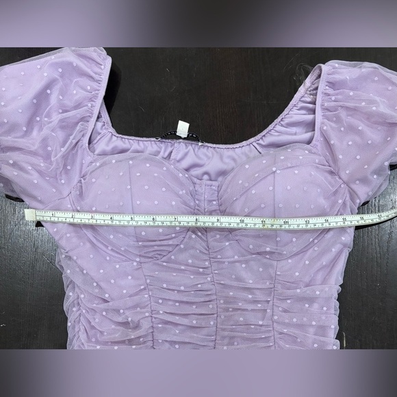 Allison & Kelly Light Purple & White Polka Dot Semi-Formal Dress Size XL - Picture 5 of 8